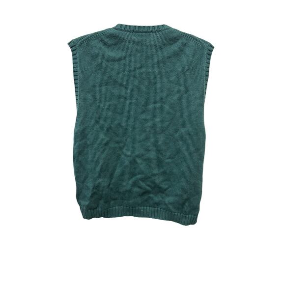 Core  💚 Lands’ End L Green Knit Sweater Vest Japan Made Classic Preppy Core - Picture 3 of 4